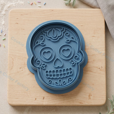 Sugar Skull Cookie Cutter and Embosser Stamp - Day of the Dead Party