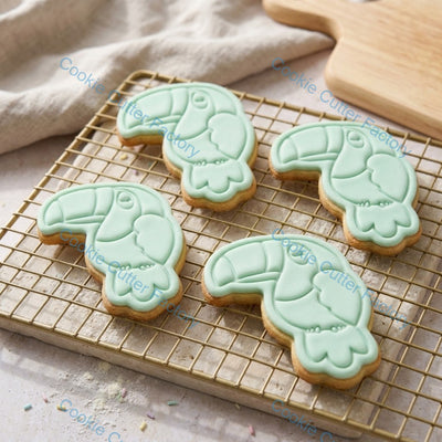 Toucan Bird Cookie Cutter and Embosser Stamp - Tropical Animal Baking Tool