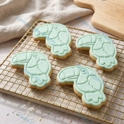 Toucan Bird Cookie Cutter and Embosser Stamp - Tropical Animal Baking Tool