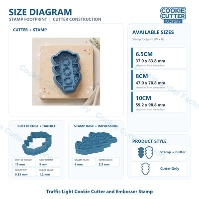 Traffic Light Cookie Cutter and Embosser Stamp