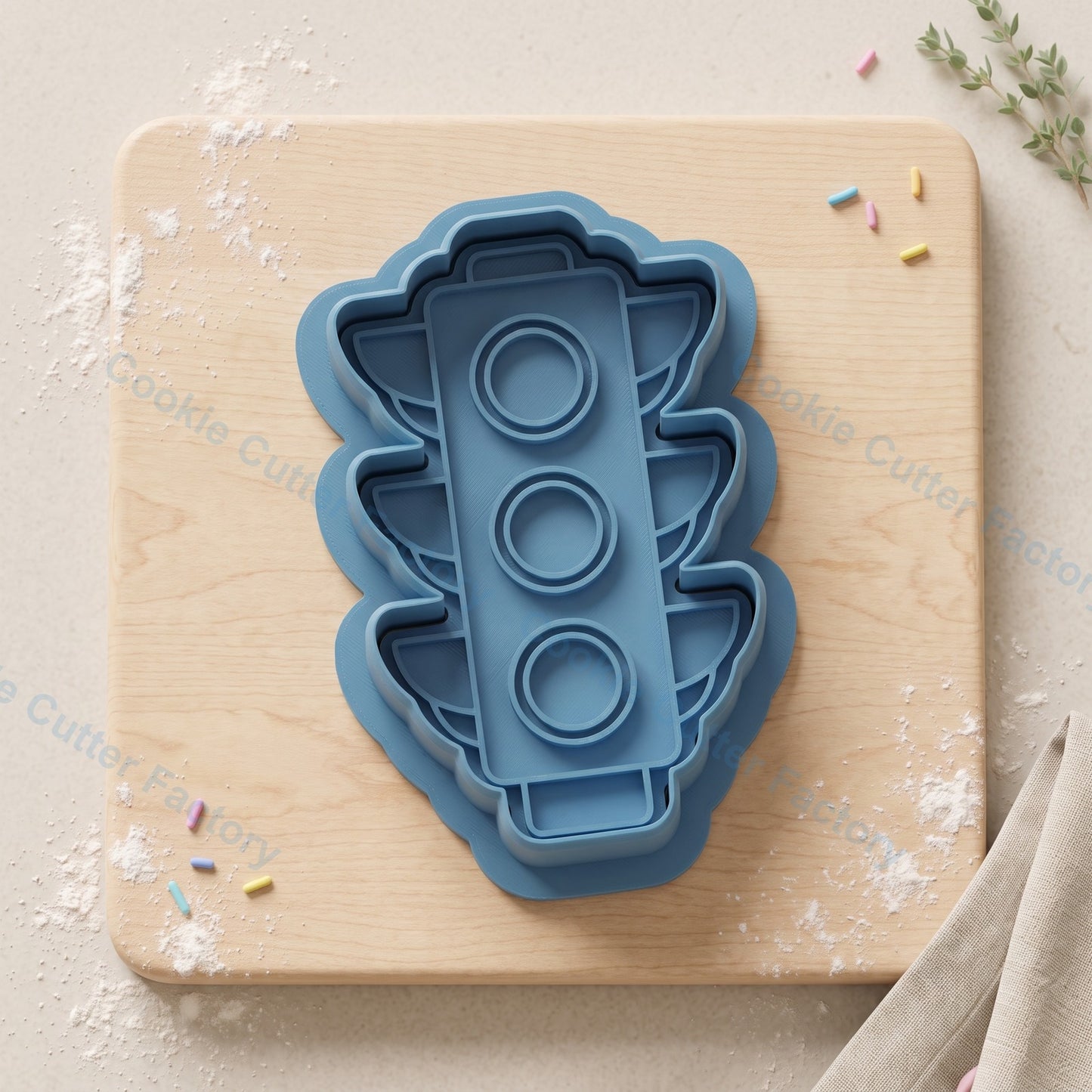 Traffic Light Cookie Cutter and Embosser Stamp