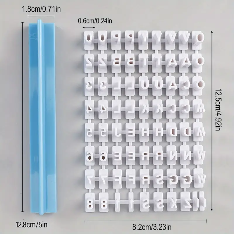 72 Alphabet & Numbers Cookie Stamps Capital Letters