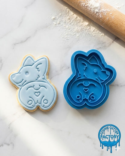 Cute Corgi Butt Cookie Cutter and Embosser Stamp | Funny Dog, Valentine's Heart