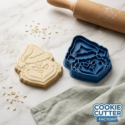 Grinch Christmas Cookie Cutter & Embosser – Holiday Mischief Design
