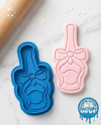 Champagne Bottle with Bow Cookie Cutter and Embosser - Wedding & Celebration Decor