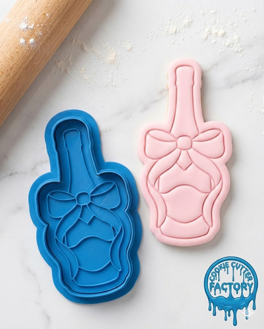 Champagne Bottle with Bow Cookie Cutter and Embosser - Wedding & Celebration Decor