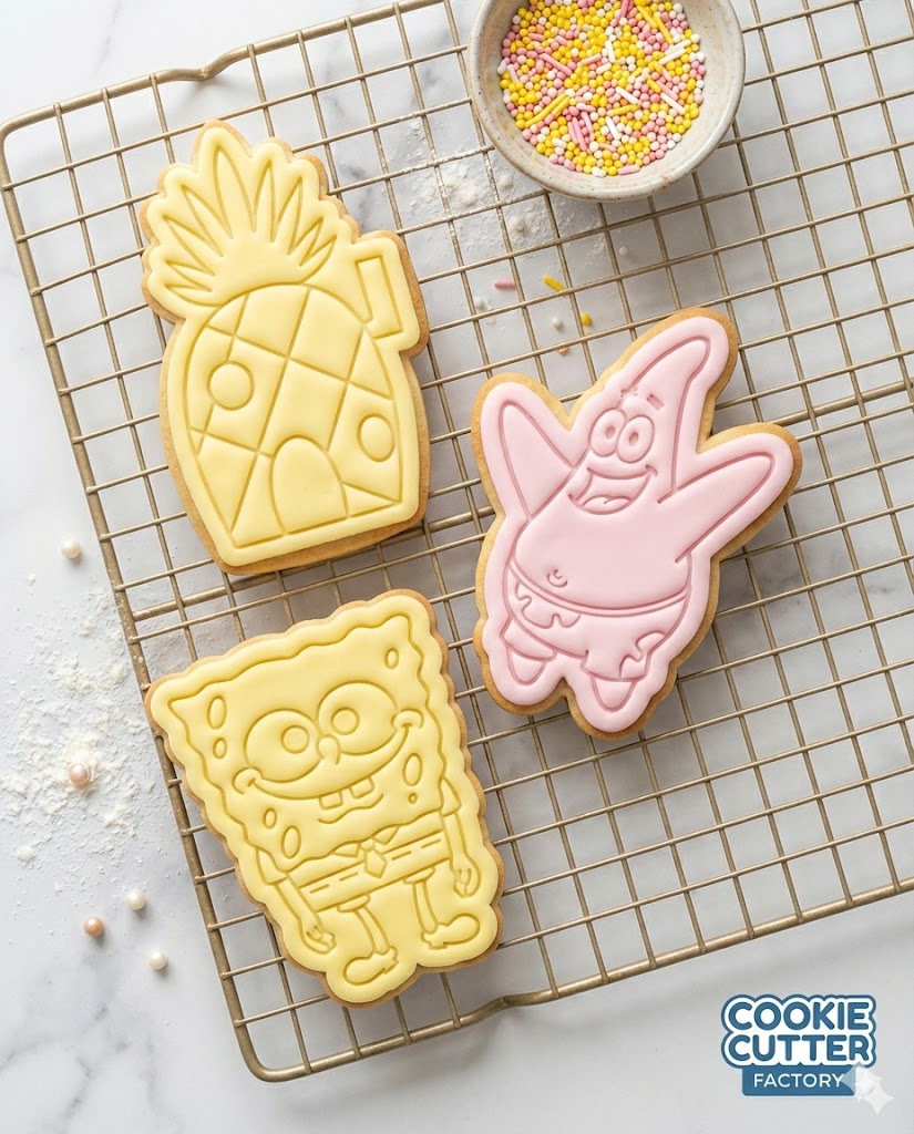 SpongeBob Style Character, Patrick and Pineapple House Cookie Cutter Set – Bikini Bottom Baking Tools