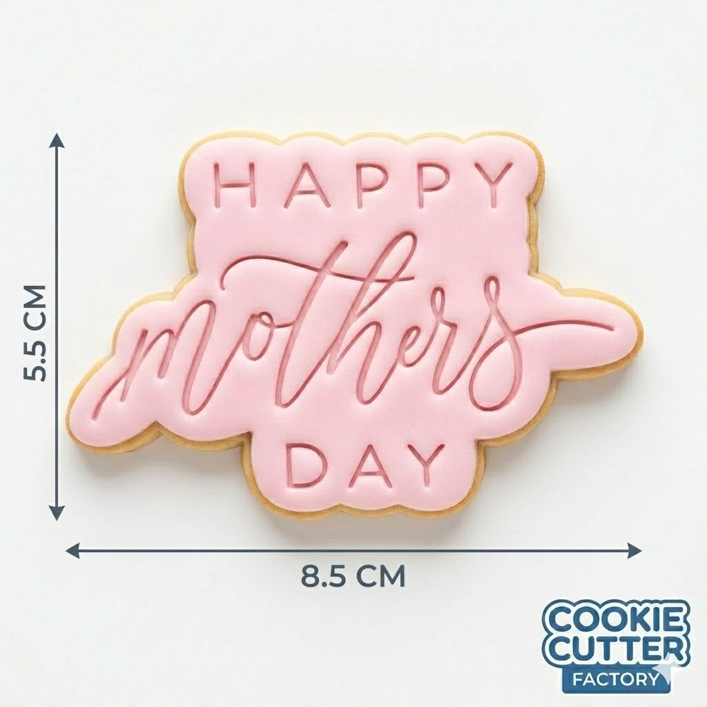 Happy Mother's Day Script Mother's Day Cookie Cutter and Embosser Set