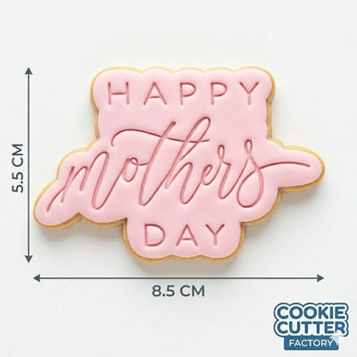 Happy Mother's Day Script Mother's Day Cookie Cutter and Embosser Set