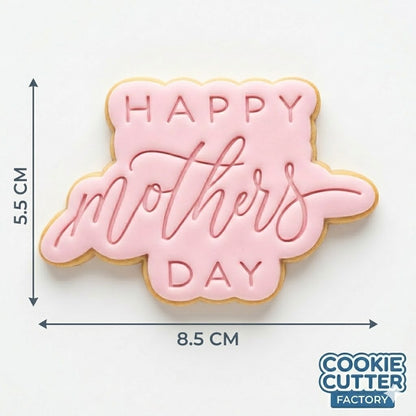 Happy Mother's Day Script Mother's Day Cookie Cutter and Embosser Set