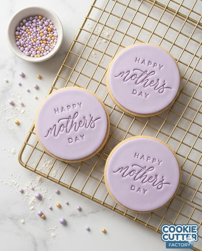 Happy Mother's Day Modern Script Round Embosser – Mother's Day Collection