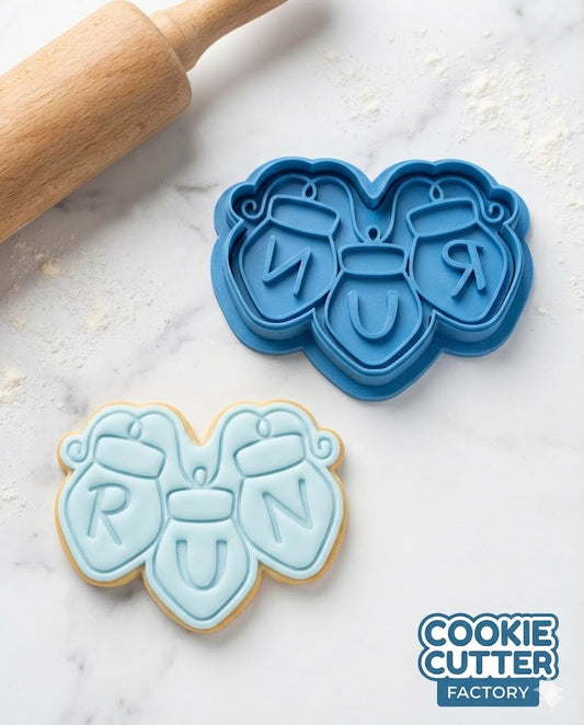 RUN Christmas Lights Cookie Cutter and Embosser Set - Stranger Things Inspired Baking