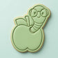 Cute Bookworm in Apple Cookie Cutter and Embosser Stamp Set | Teacher Gift, School