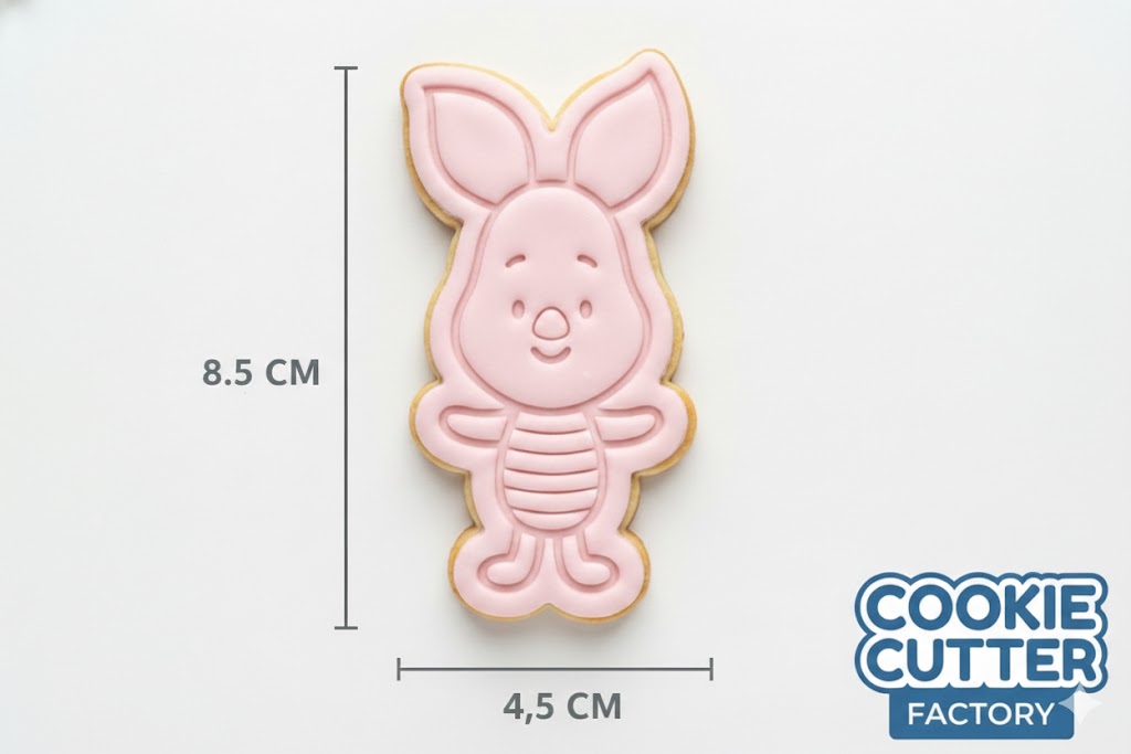 Piglet Style Character Cookie Cutter and Embosser Set – Classic Nursery Baking Tool