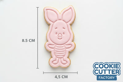 Piglet Style Character Cookie Cutter and Embosser Set – Classic Nursery Baking Tool