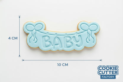 Baby Bunting Banner Cookie Cutter and Embosser Set – Baby Shower Baking Tool