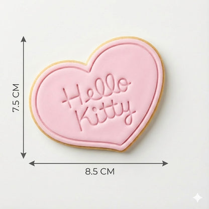 Hello Kitty Text Heart Cookie Cutter and Embosser Stamp | Cute Logo, Valentine's Day