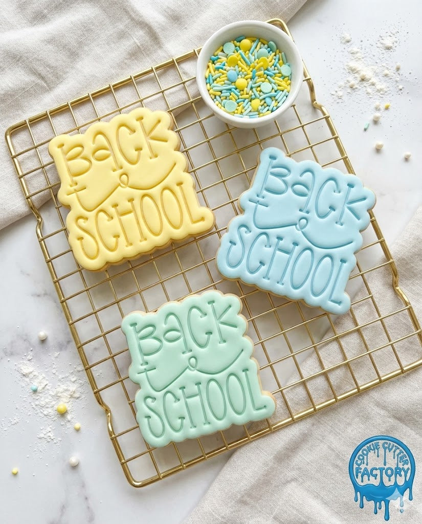 Back to School Word Cookie Cutter and Embosser Set | Classroom & Teacher Treats