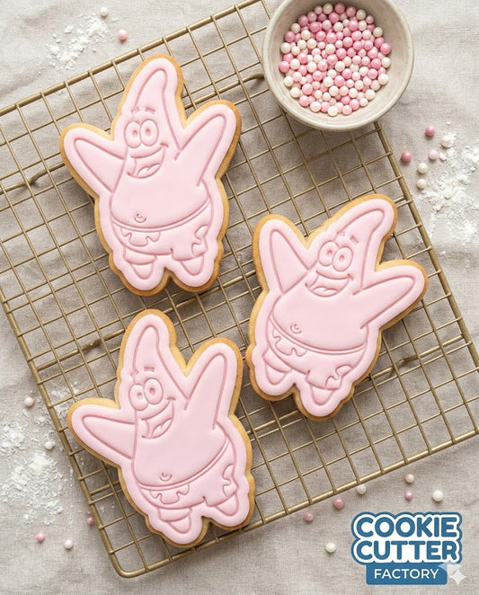Patrick Star Cookie Cutter and Embosser Set - Under the Sea Birthday Party Decor