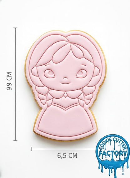 Princess Anna Inspired Cookie Cutter and Embosser | Frozen Themed Birthday Party Baking Tool
