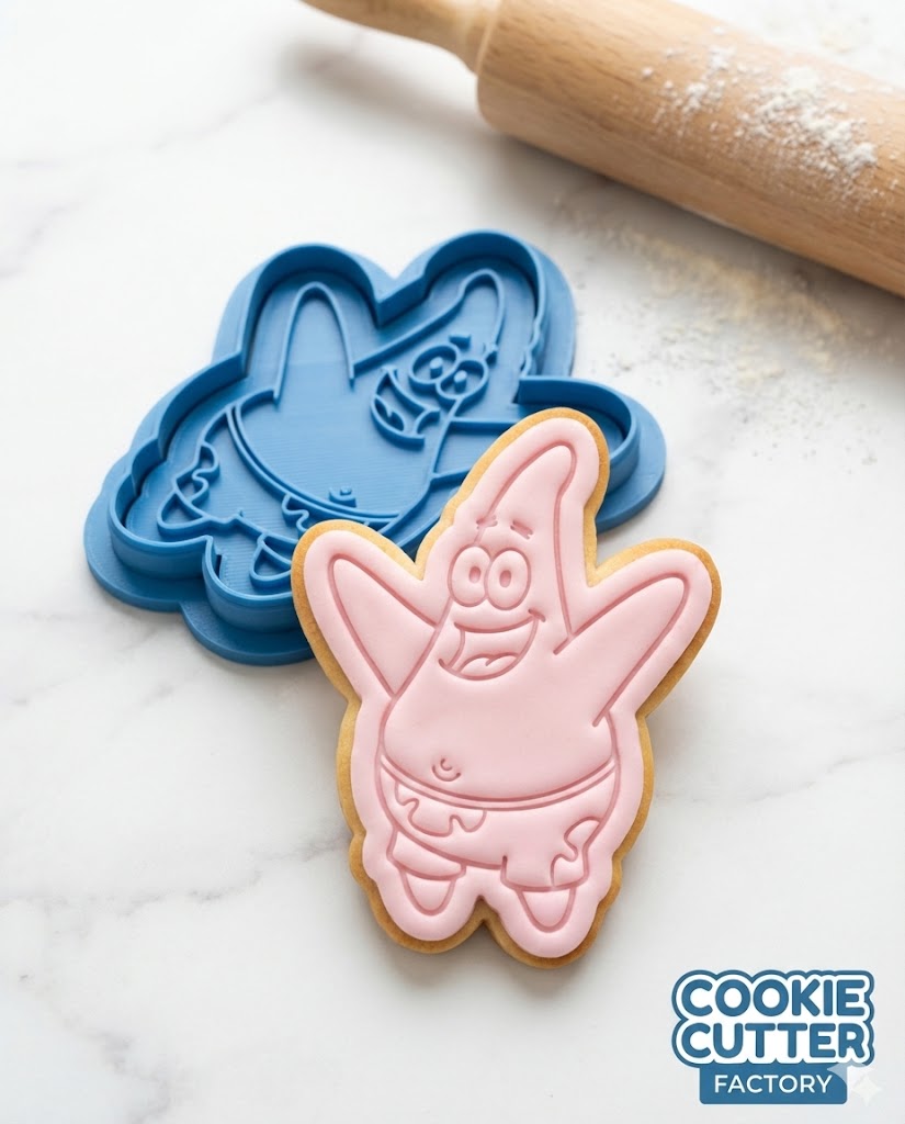 Patrick Star Cookie Cutter and Embosser Set - Under the Sea Birthday Party Decor