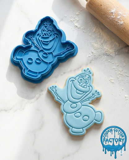 Olaf Snowman Cookie Cutter and Embosser | Frozen Inspired Birthday Party Baking Tool