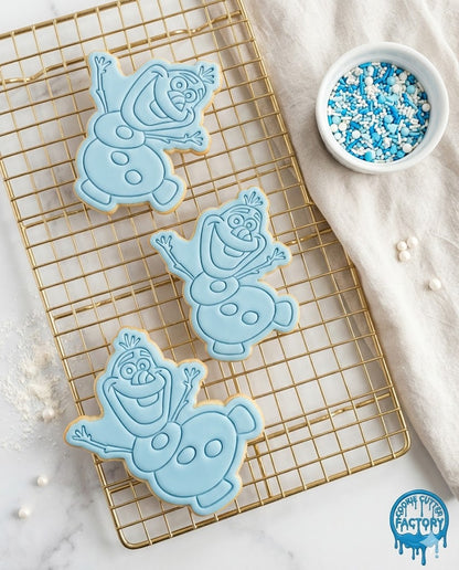 Olaf Snowman Cookie Cutter and Embosser | Frozen Inspired Birthday Party Baking Tool