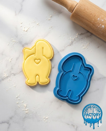 Cute Cat Butt Cookie Cutter and Embosser Stamp | Funny Kitten, Valentine's Heart