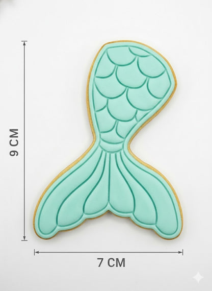 Mermaid Tail Cookie Cutter and Embosser Stamp | Under the Sea Theme, Ocean Fantasy
