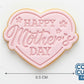 Happy Mother's Day Floral Heart Cookie Cutter and Embosser Stamp Set