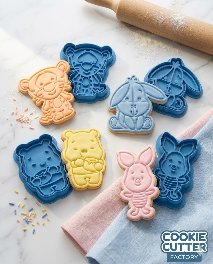 Classic Nursery Storybook Characters Cookie Cutter and Embosser Set – Set of 4 Baking Tools