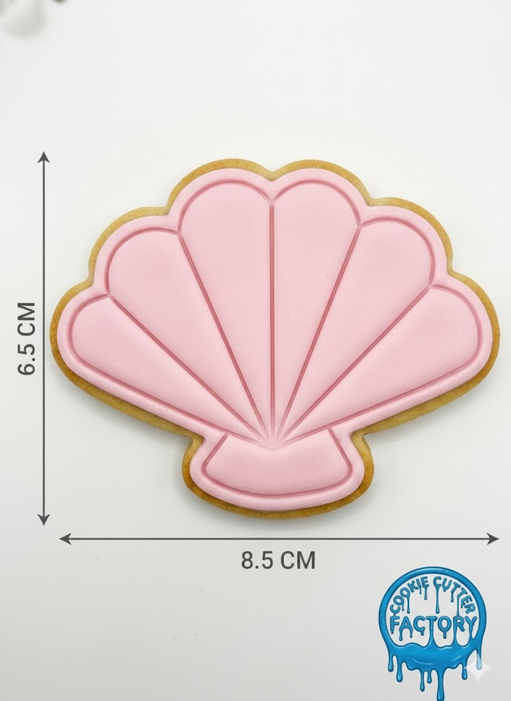 Cute Seashell Cookie Cutter and Embosser Stamp | Mermaid Party, Under the Sea