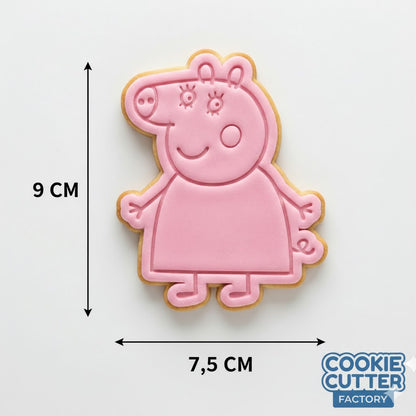 Gentle Pig Mother Cookie Cutter and Embosser Set – Cartoon Family Baking Tool