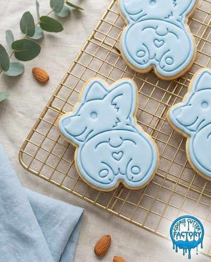 Cute Corgi Butt Cookie Cutter and Embosser Stamp | Funny Dog, Valentine's Heart