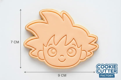 Gohan Style Young Anime Character Cookie Cutter and Embosser Set – Dragon Ball Z Theme Baking Tool
