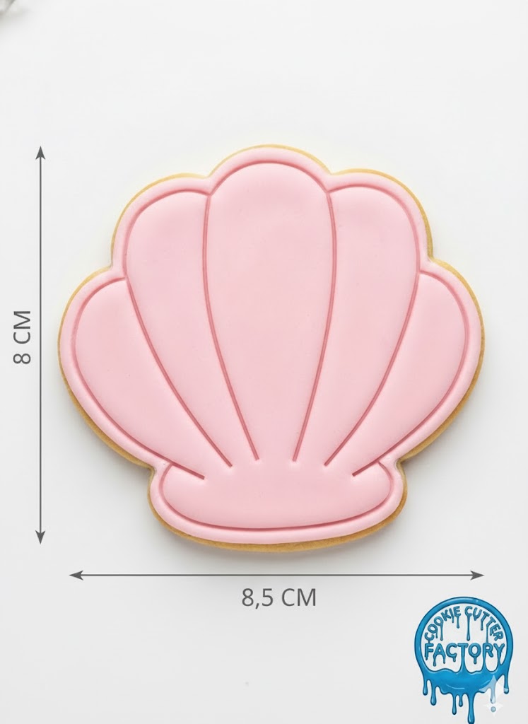 Cute Seashell Cookie Cutter and Embosser Stamp | Mermaid Party, Under the Sea