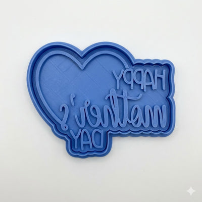 Happy Mother's Day Heart Cookie Cutter and Embosser Stamp Set