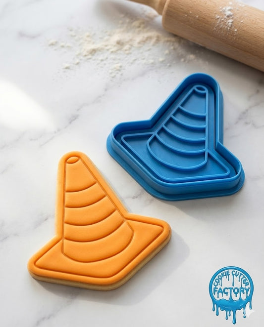 Construction Traffic Cone Cookie Cutter and Embosser Stamp | Builder Safety Zone, Road Work