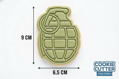 Hand Grenade Cookie Cutter and Embosser Set – Military Series