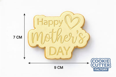 Happy Mother's Day Heart Cookie Cutter and Embosser Set – Motherhood Celebration Baking Tool