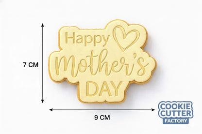 Happy Mother's Day Heart Cookie Cutter and Embosser Set – Motherhood Celebration Baking Tool