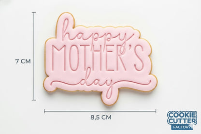 Happy Mother's Day Script Cookie Cutter and Embosser Stamp Set