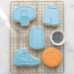 Basketball Sports Cookie Cutter and Embosser Set – 5 Piece Set for Birthdays & Team Snacks