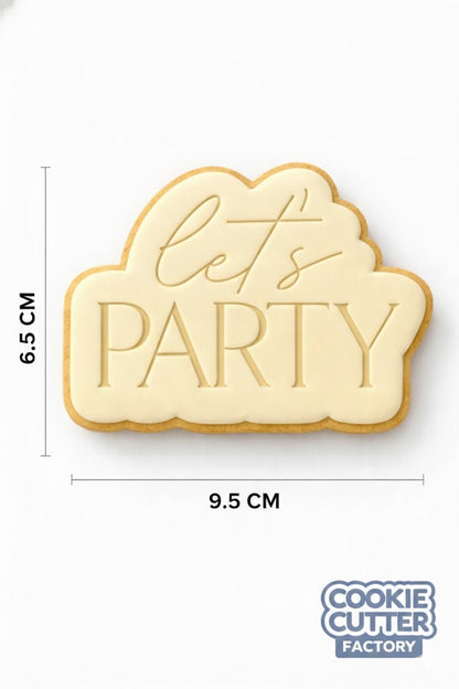 Let's Party Script Cloud Cookie Cutter and Embosser Set – Celebration Baking Tool
