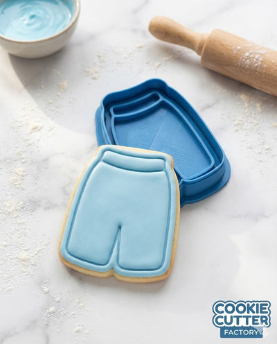 Basketball Shorts Cookie Cutter and Embosser Stamp - Sports Apparel Baking Set