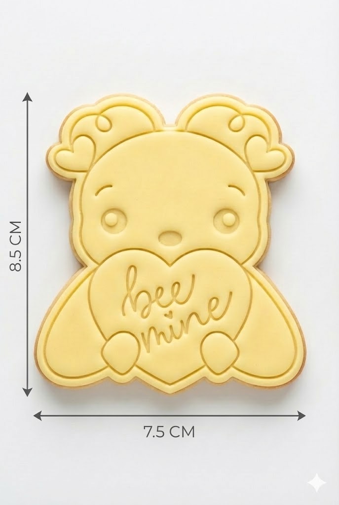 Bee Mine Cookie Cutter and Embosser Stamp | Valentine's Day, Cute Insect, Love Heart