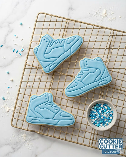 Basketball High-Top Sneaker Cookie Cutter and Embosser Stamp - Sports Shoe Baking Set