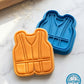 Construction Safety Vest Cookie Cutter and Embosser Stamp | Builder Uniform, Work Site Gear