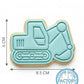 Construction Site Cookie Cutter and Embosser Set – 6 Piece Digger and Truck Birthday Baking Tools