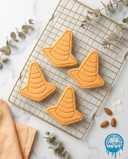 Construction Traffic Cone Cookie Cutter and Embosser Stamp | Builder Safety Zone, Road Work